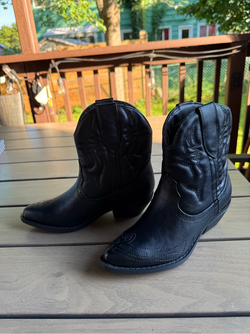 Black Western Cowgirl Ankle Boots - “Time For Change” Women’s Cowboy Booties